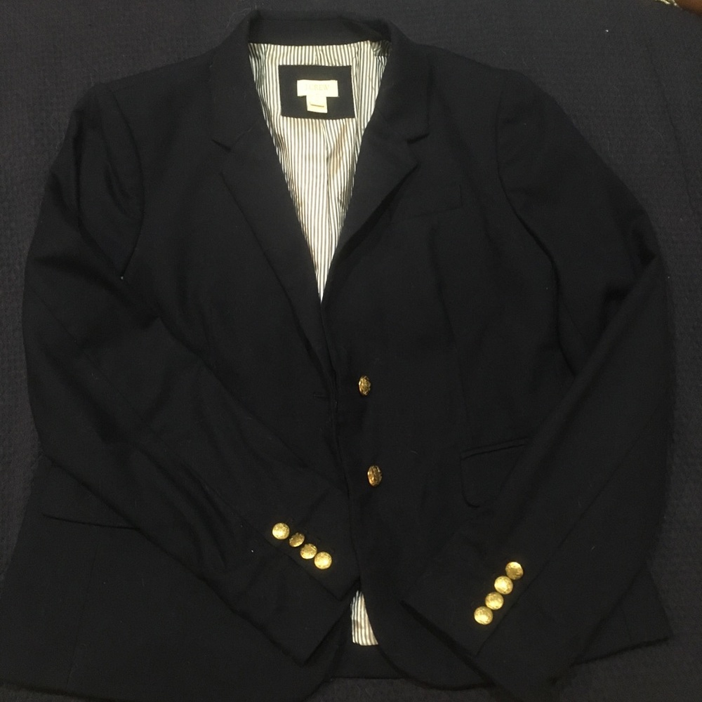 Navy wool blazer by J. Crew.